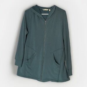 Soft Surroundings Medium Teal Full Zip Hoodie‎ Jacket Cozy Lounge Top